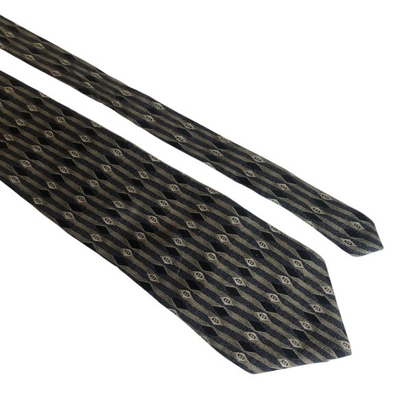 Louis Roth Mens Silk Tie Geometric Pattern Accessory Office Work Gift Necktie - Picture 1 of 6